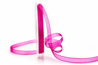 Stuha organzová Beauty Organdy – Shocking pink sytě růžová 7mm x 5m (4,-Kč/m)