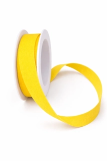 Stuha bavlněná CHANCE YELLOW žlutá 15mm x 3,5m  (4,30Kč/m)