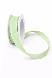 Stuha bavlněná CHANCE PASTEL GREEN  pastelově zelená 15mm x 3,5m (4,30 Kč/m)