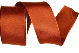 Taftová stuha Metal Copper Shine – měděná 40mm x 3m (8,-Kč/m)