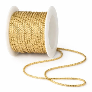 Golden Twist Luxe 2mm – Lurexový zlatý provázek 2mm x 3m (5,-Kč/m)