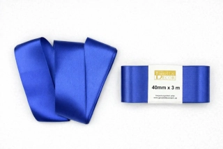 Stuha saténová tmavě modrá - skládaná 40mm x 3m (7,-Kč/m)