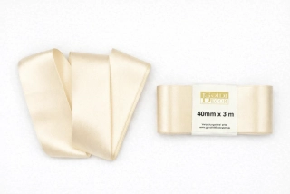 Stuha saténová krémová - skládaná 40mm x 3m (7,-Kč/m)