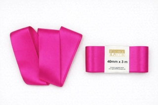 Stuha saténová sytě růžová - skládaná 40mm x 3m (7,-Kč/m)