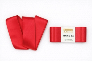 Stuha saténová červená - skládaná 40mm x 3m (7,-Kč/m)