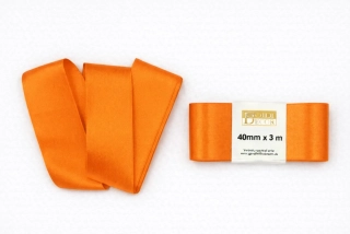 Stuha saténová oranžová - skládaná 40mm x 3m (7,-Kč/m)