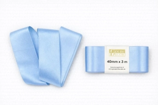 Stuha saténová světle modrá - skládaná 40mm x 3m (7,-Kč/m)