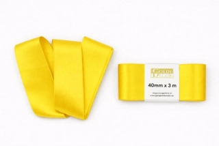 Stuha saténová jasně žlutá - skládaná 40mm x 3m (7,-Kč/m)