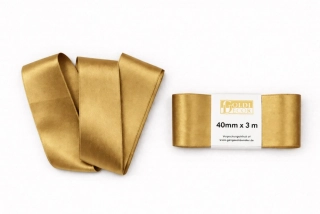 Stuha saténová zlatá - skládaná 40mm x 3m (7,-Kč/m)