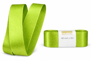 Stuha taftová Pea Green hráškově zelená 40mm x 3m (8,-Kč/m)