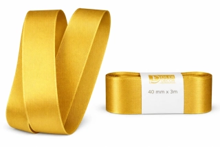 Stuha taftová GOLD Yellow zlato-žlutá 40mmx3m (8,-Kč/m)