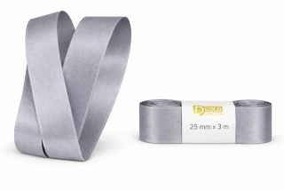Stuha taftová Silver Mist šedá 25mm x 3m (7,-Kč/m)