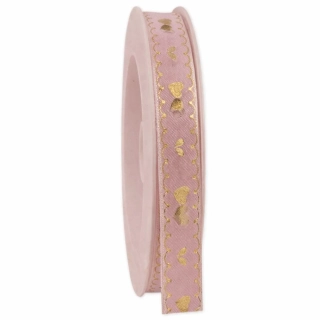 Taftová stuha LOVE AFFAIRE PINK– starorůžová 15mm x 2m