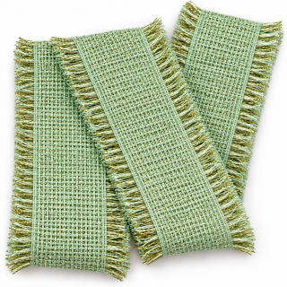 Rustic Glow Mint – mátová bavlněná stuha se zlatým lurexem 50mm x 2m