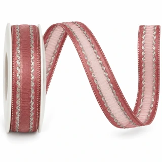 Stuha organza MONDAN OLD Pink starorůžová 15mm x 3m (7,-Kč/m)