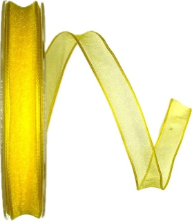 Stuha organzová ADVENTURE žlutá A 15mm x 50m (3,- Kč/m)