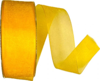 Stuha organzová BEAUTY ORGANDY YELLOW žlutá 40mm x 50m A (4,-Kč/m)