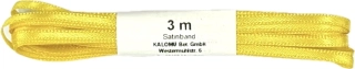 Saténová stuha sytě žlutá – 3 mm × 3 m (3,-Kč/m)