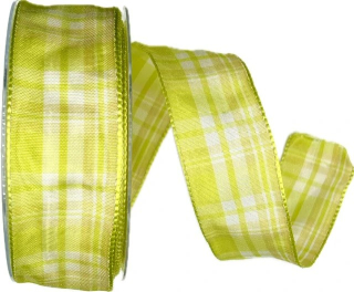 Stuha saténová PRESTIGE LIGHT GREEN  hráškově zelená 40mm x 20m A (8,- Kč/m)