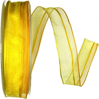 Stuha organzová PROMENADE ORANGE žluto oranžová 25mm x 20m A ( 6,-Kč/m )