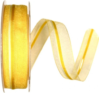 Stuha organzová PROMENADE YELLOW žlutá 25mm x 20m A (6,-Kč/m)