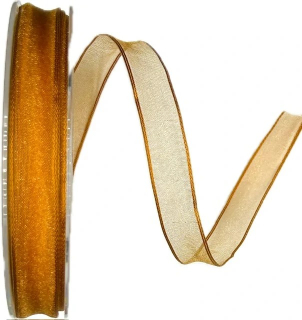 Stuha organzová ADVENTURE skořicová A 15mm x 50m (3,- Kč/m)