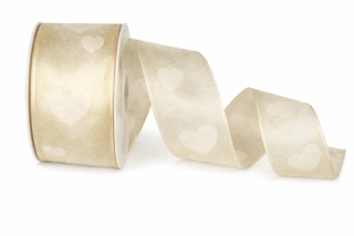 Organza stuha Sweet Emotion Cream – krémová 40mm x 2m