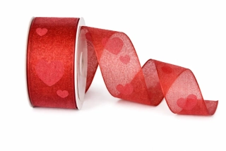 Organza stuha Sweet Emotion Red – červená 40mm x 2m