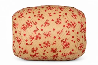 Vánoční vázací stuha MEGA NATURO Vločky červené (velké Mega klubko)10mm x 12m