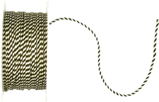 Polo Twist Dark Brown & White – Bavlněný kroucený provázek čokoládově hnědý  1mm x 5m (2,-Kč/m)