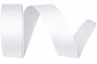 Taftová stuha Pure White – bílá 25 mm x 2m (7,50 Kč/m)