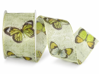 Stuha organzová WHISPER FLIGHT GREEN 40mm x 2m (12,- Kč/m)