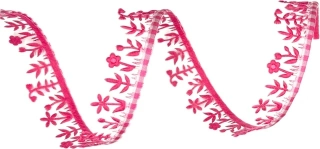 Stuha girlandová Blossom Lace – Pink Edition květiny růžové 25mm x 1m (19,-Kč/m)