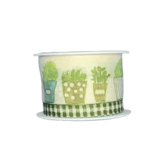 Stuha bavlněná SPRING HERBS  40mm x 2m (12,50 Kč/m)