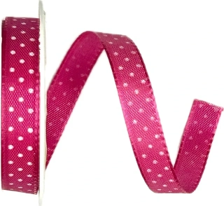 Stuha taftová HOT SPOT MINI růžová 10mm  x 2m (5,- Kč/m)