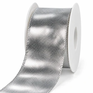 Stuha lurexová CELEBRATION SILVER stříbrná 40mm x 2m (14,-Kč/m)