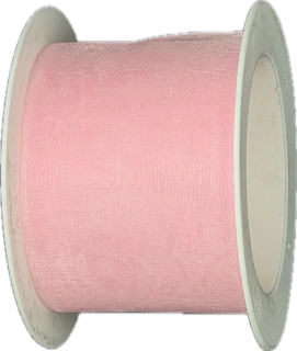 Stuha organzová ORGANDY Soft Pink světle růžová 40mm x 4m (7,-Kč/m)