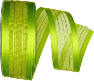 Stuha saténová SANTIAGO GREEN zelená A 40mm x 20m (8,-Kč/m)