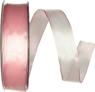 Stuha organzová INFINITY PINK světle růžová 25mm x 20m ( 5,-Kč/m)