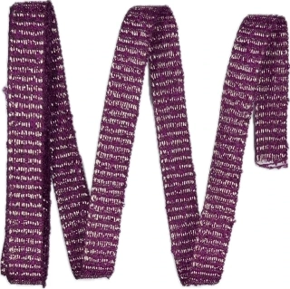 Rypsová stuha FESTIVE FUCHSIA  fialová – zlaté prošívání, slavnostní, elegantní 15mm x 2m 