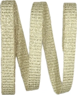 Rypsová stuha FESTIVE GOLD krémová – zlaté prošívání, slavnostní, elegantní 15mm x 2m 