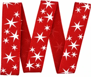 Vánoční stuha červená STARLIGHT RED saténová, skládaná 25mm x 2m (9,- Kč/m)