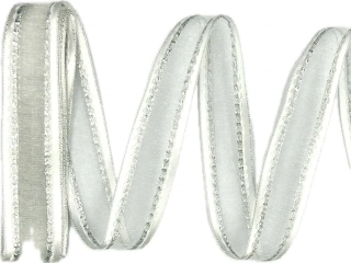  Vánoční stuha organzová MONDAN SILVER GRACE 25mm x 2m (9,- Kč/m)