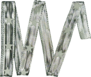Vánoční stuha stříbrná WHITE STAR SILVER lesklá 15mm x 2m (5,- Kč/m)