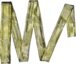 Vánoční stuha WHITE STAR GOLD zlatá  15mm x 2m (5,- Kč/m)