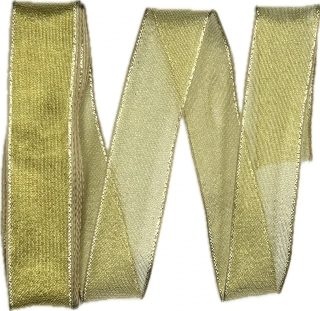 Stuha lurexová OUTDOOR PLATINUM zlatá 25mm x 2m (8,-Kč/m)