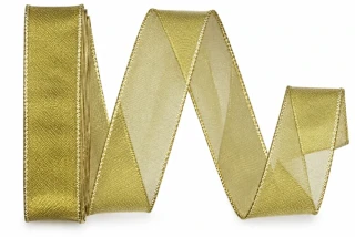 Stuha lurexová OUTDOOR PLATINUM zlatá 25mm x 2m