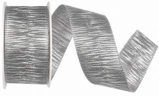 Stuha stříbrná LIVERPOOL SILVER stříbrná lesklá 40mm x 2m (14,-Kč/m)