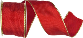 Stuha taftová BASIC RED červená 40mm x 2m (14,-Kč/m)