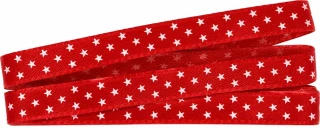 Vánoční stuha červená Mini Stars 10mm x 2m (5,-Kč/m)